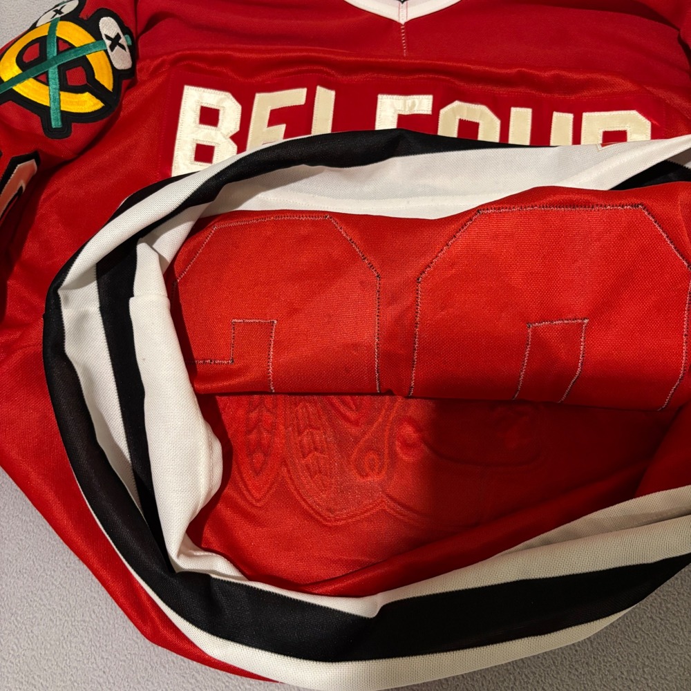 Vintage CCM Chicago Blackhawks Ed Belfour 30 Hockey Jersey Red Mens XL - Picture 4 of 4